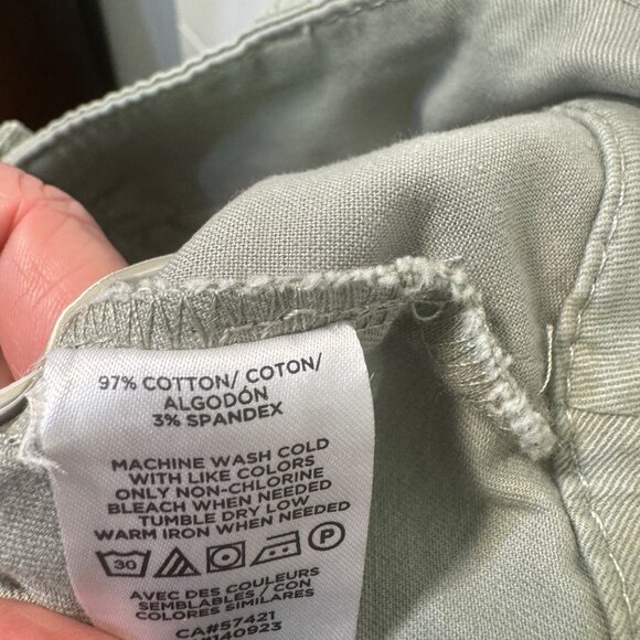 Loft Womens Washed Twill Shorts Size 0 Green Cotton/Spandex - Picture 6 of 7